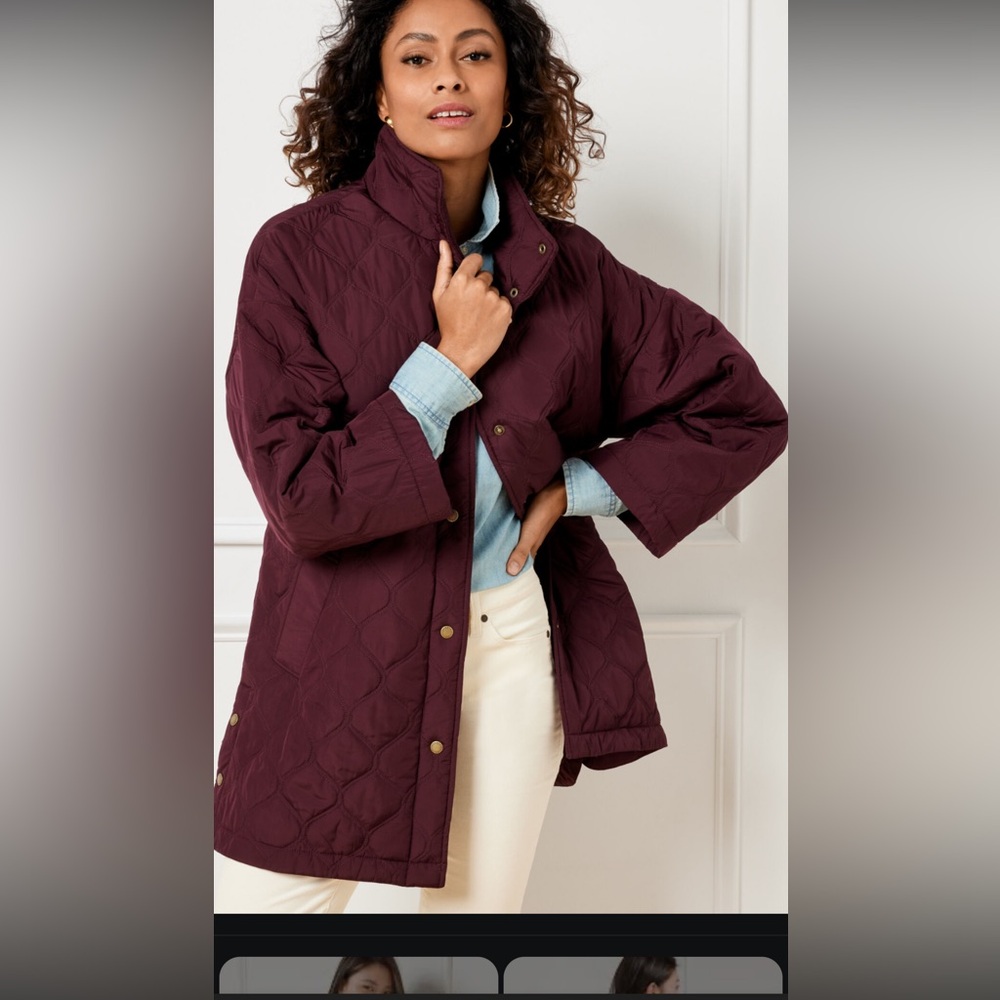Women's Quilted Burgundy Jacket